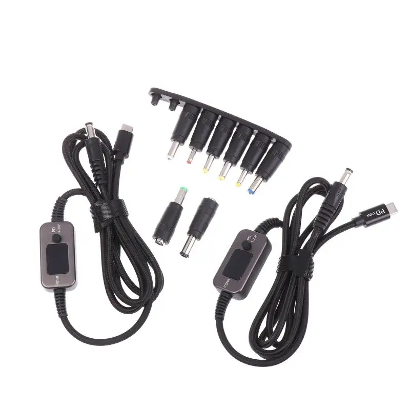 Ladegerät Konverter Adapter Deception Line Einstellbare Spannung TYPEC Revolving DC Optisches Modem Router Notebook Schnellladeleitung