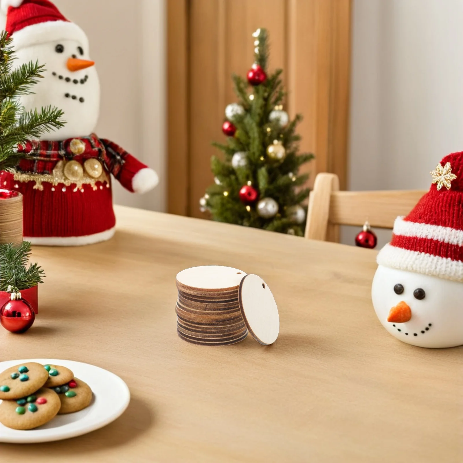 

150Pcs Wood Rounds Natural Wooden Circles Unfinished Round Wood Discs 50Mm DIY Craft Supplies Painting Engraving Home Decor