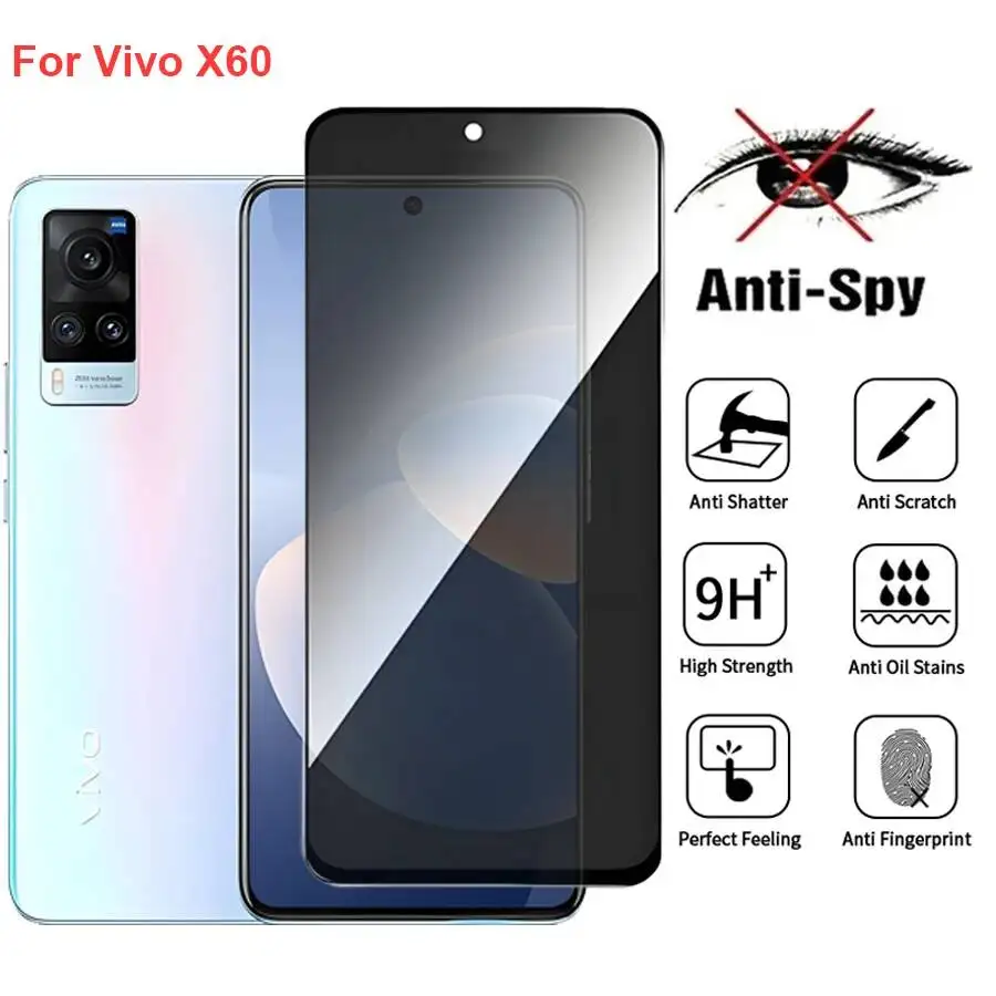 

Vivo X60 V2045 Anti Spy Privacy Tempered Glass Protector Compatible For Vivox60 Full Cover Screen Phone Film