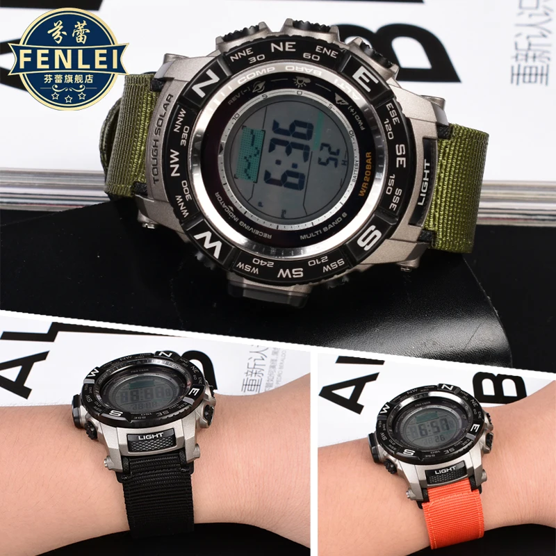 Tali jam kanvas 18mm UNTUK CASIO PRG-260//2500/5100 kotak AE1200/1300 W-219 jam tangan nilon modifikasi gelang pria