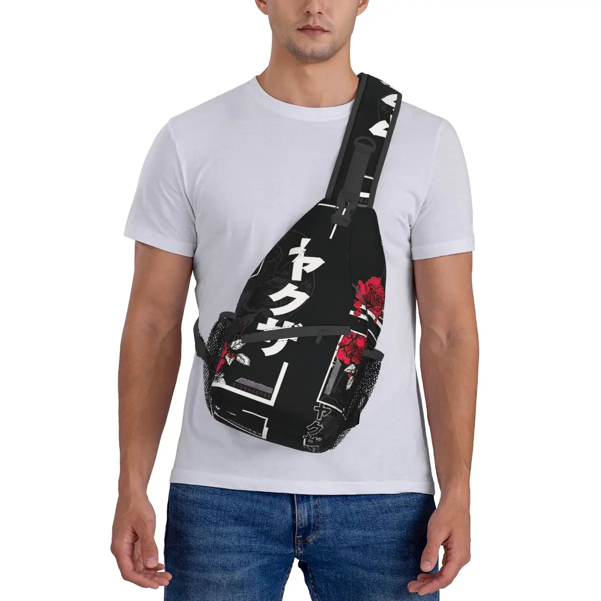 Japanese Streetwear Yakuza Crossbody Chest Bags Pockets Travel Pack Messenger Sports Teens Shoulder Bag Unisex