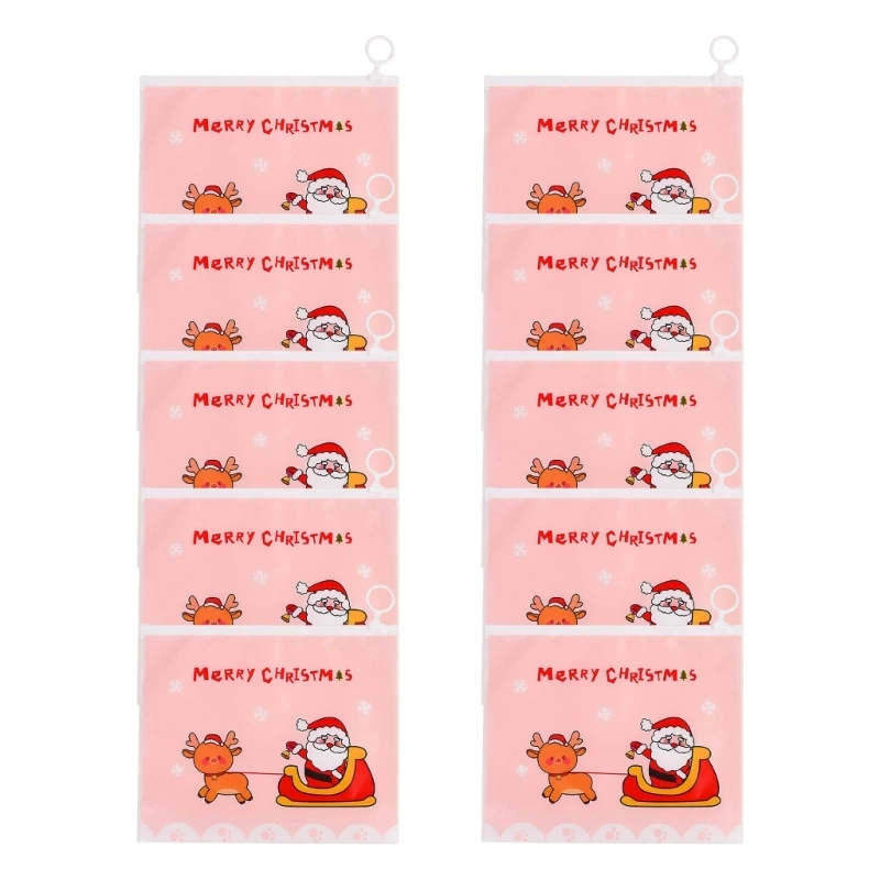20CB 10Pcs Christmas File Folder File Bags 7.7x8inch File Wallet File Bag Receipt Wallet Document Folder Bag for Students