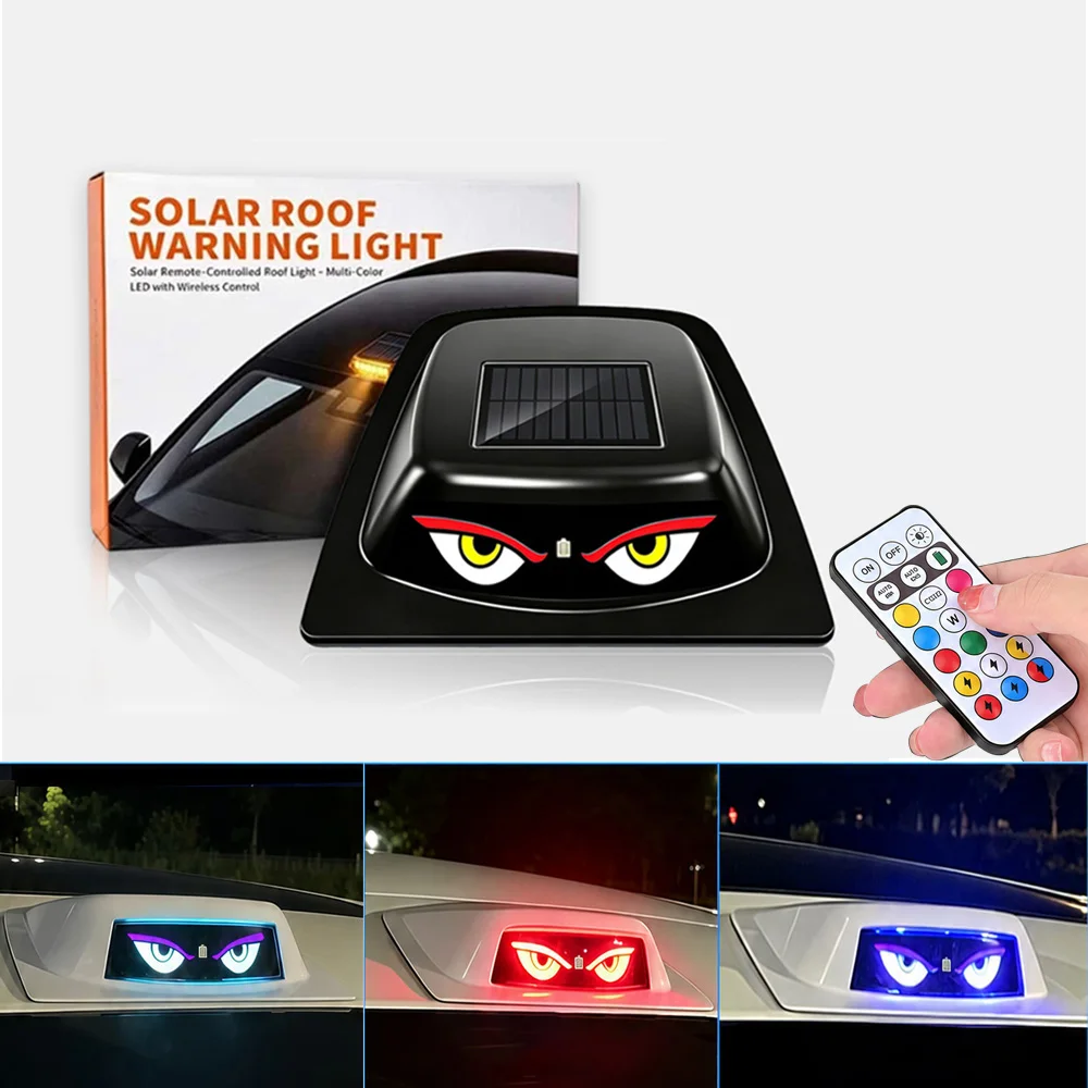 Roof light LED Solar Remote Control Wiring Free Flash Car Navigation Light Motorcycle Flashing Light Warning Light Signal Lamp