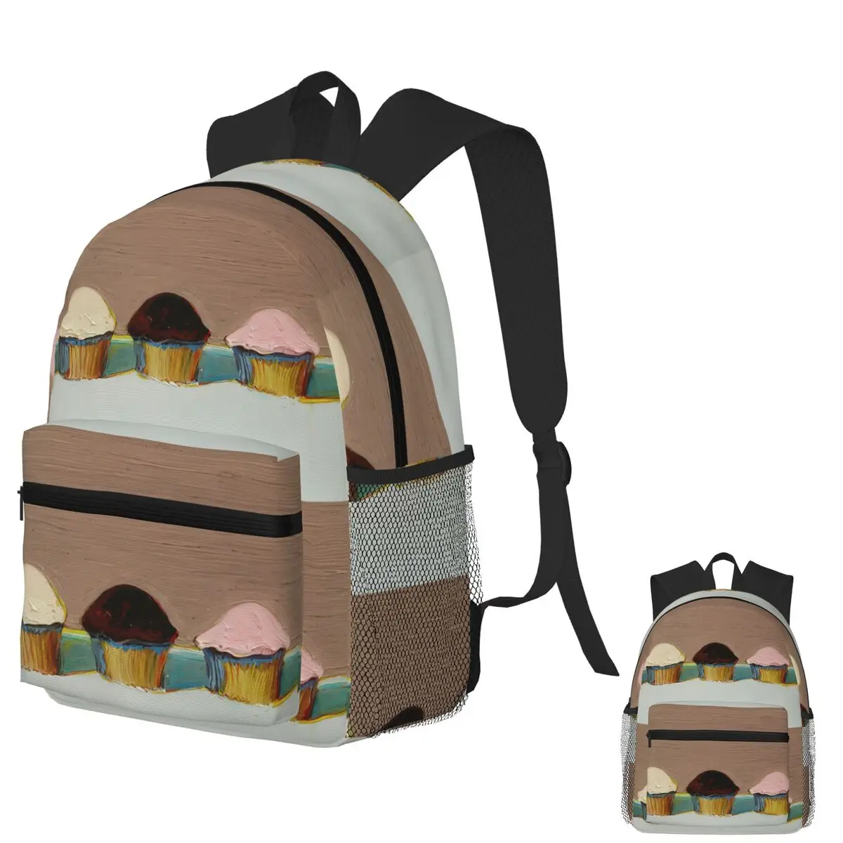 

Neapolitan Cupcakes - Wayne Thiebaud Student Backpack School Bag Hiking Travel Daypack for Boys Girls Bookbag Shoulder Bags