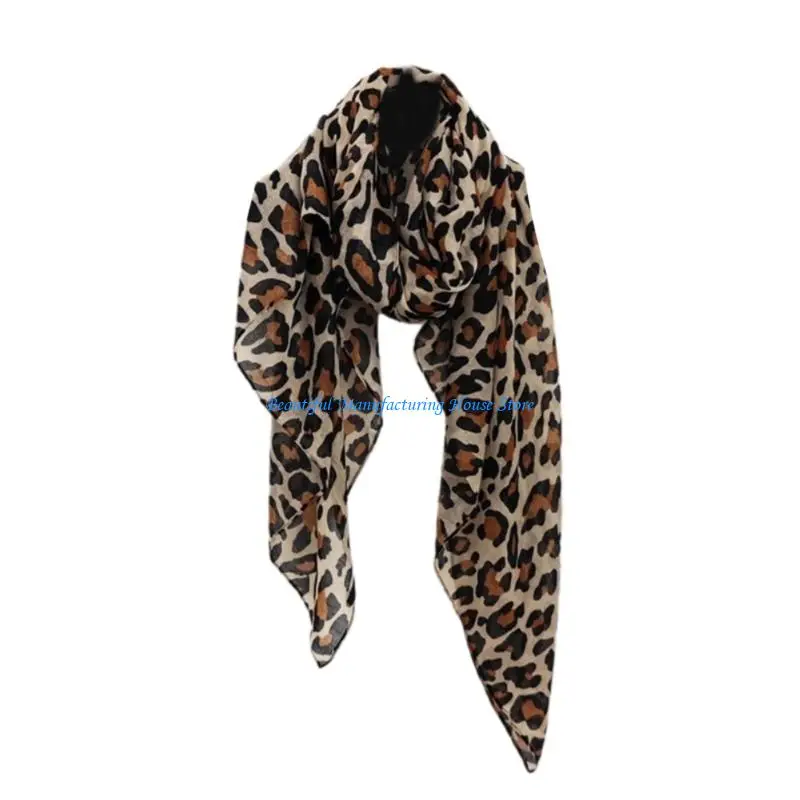 E56A Unique Leopard Designs Scarf Soft Neck Scarves Wrap Shawl For Trendsetters