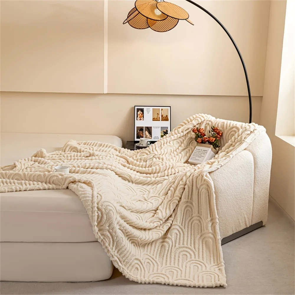 Vintage Roman Column Striped Throw Blanket Lightweight Jacquard Weave Machine Washable for Sofa Bed Camping Office Warmth