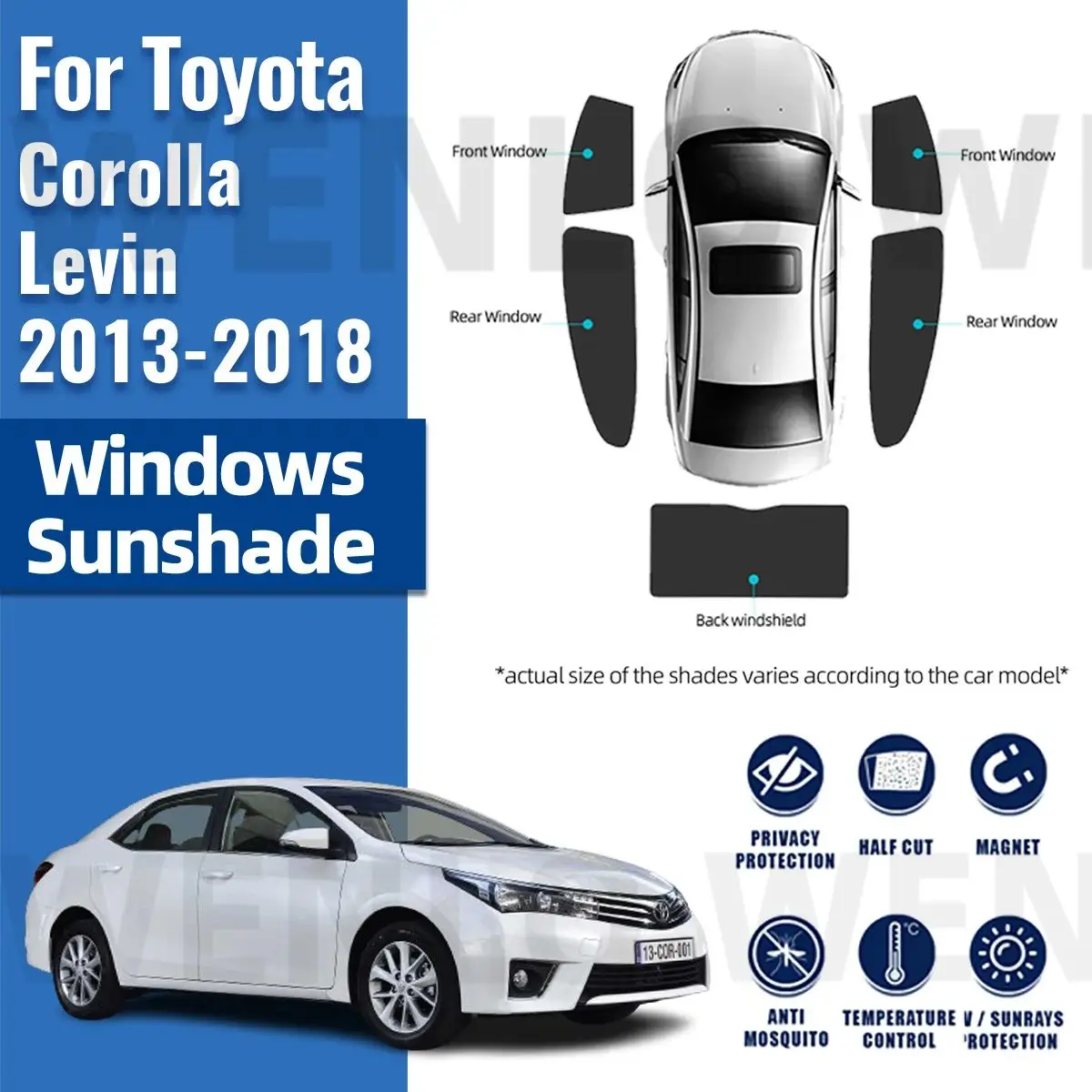 

For Toyota Levin Corolla E170 2013-2018 Car Sunshade Shield Front Rear Windshield Curtain Side Baby Window Sun Shade Visor