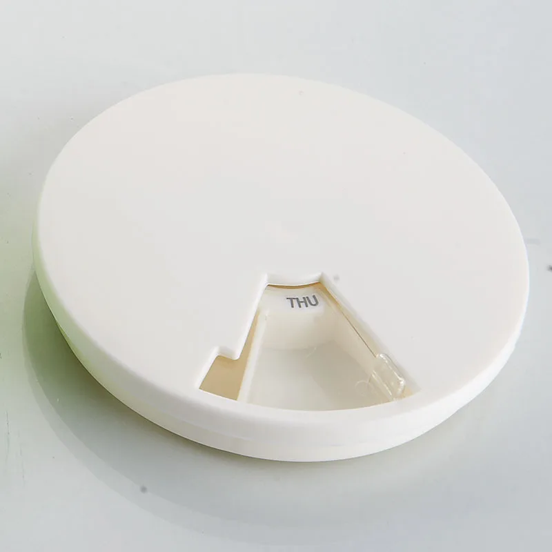 Portable Travel with Medicine Box Creative Circular Rotating Medicine Box 7 Grid Medicine Box