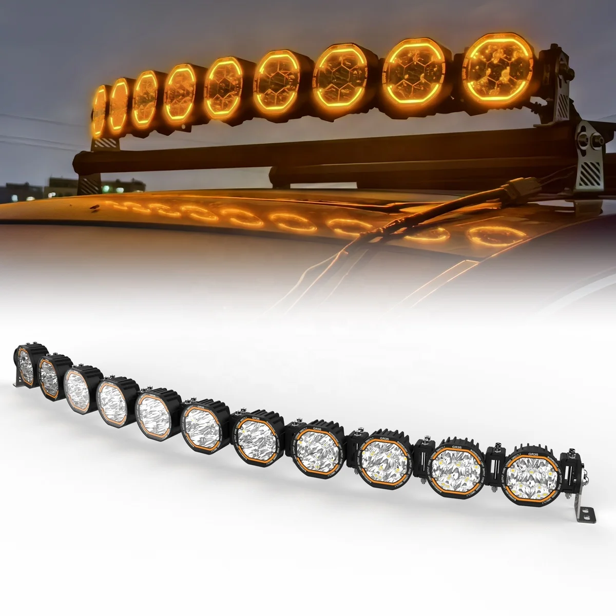 

Superbright 1500m 4X4 Car Roof Top Offroad Single Row 50inch Curved Led Light bar Spot Led Headlight