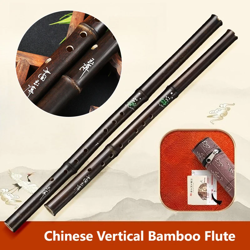 

8-луночная китайская вертикальная бамбуковая флейта, ключ G/F, традиционная играющая флейта для начинающих, обучение взрослых, Dongxiao, этнический духовой инструмент