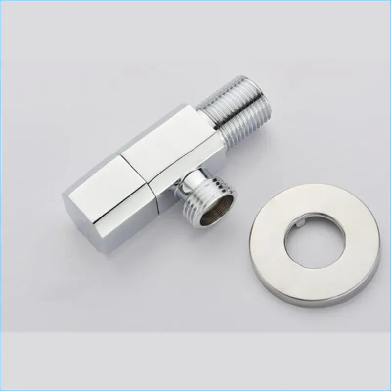 Brass Angle Valve Chrome Plated G1/2 Water Stop Valve Single Outlet Inlet Check Valve for Bathroom Toilet Kitchen
