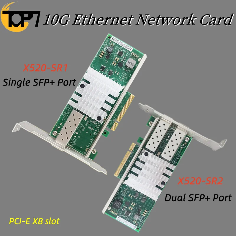 X520-SR1/SR2 Single/Dual SFP+ Port 10 Gigabit Ethernet Network Card Intel Chipset 82599 Pci  Adapter E10G41BTDA Intel Chip 82599