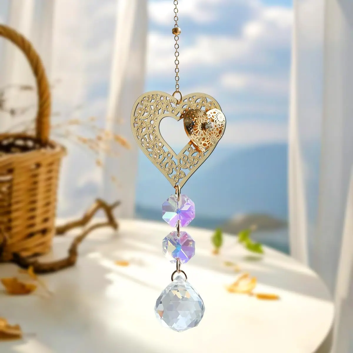 1PC Rainbow Maker Sun Catchers with Prisms Owl Hanging Ornament For Christmas Wedding Garden Home Decor Gift