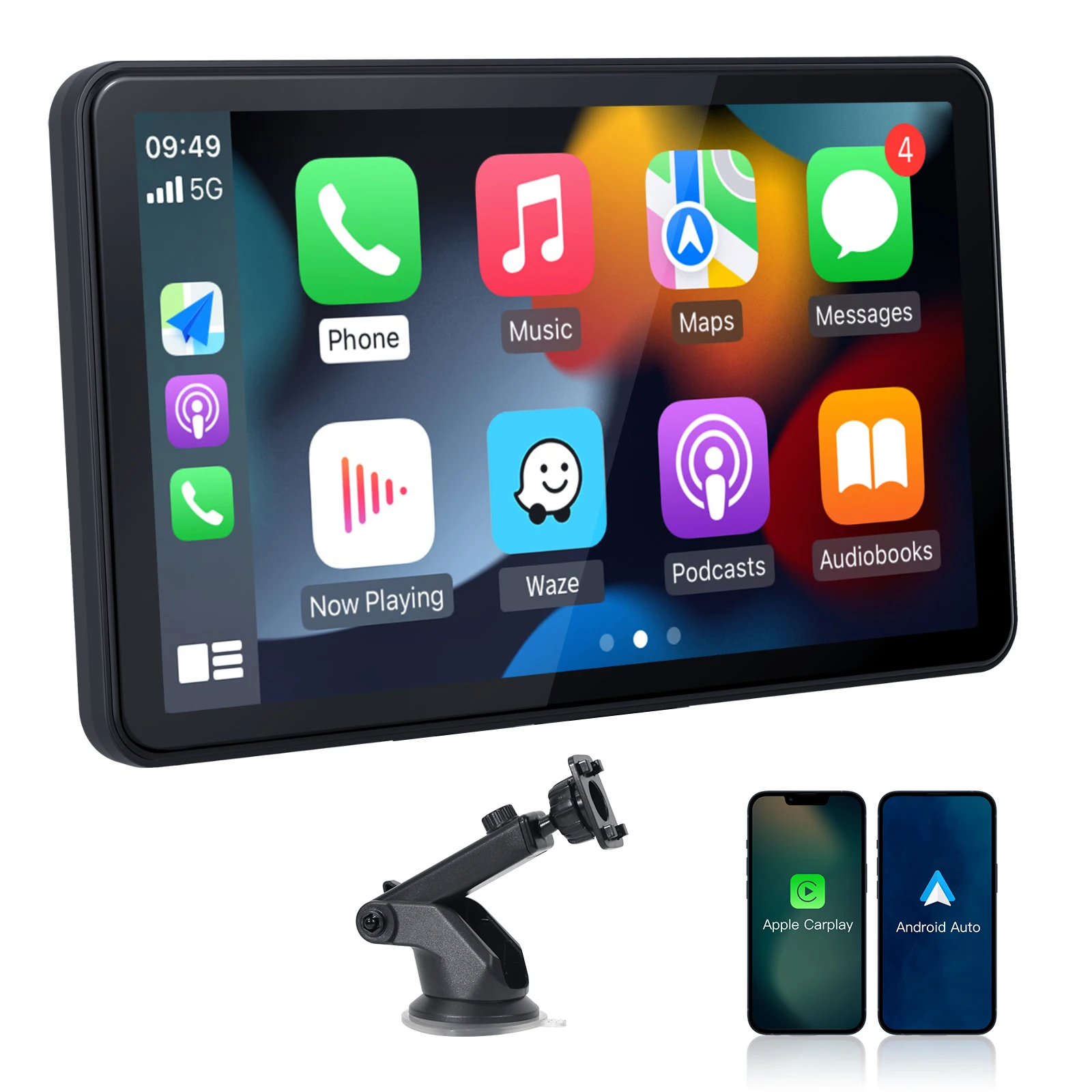 AutoUltura Car Radio With Wireless CarPlay Android Auto Screen Display GPS Navigation Car tereo Multimedia Player