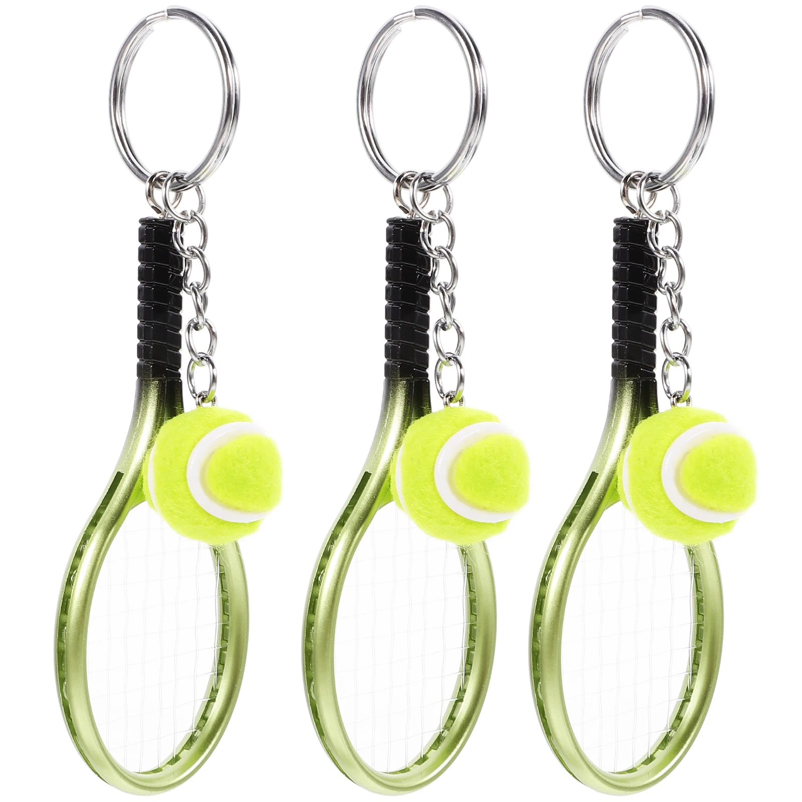 

3 Pcs Tennis Keychain Keychains Sport Decor Creative Wristband Decorative Small Flocking Delicate Hanging