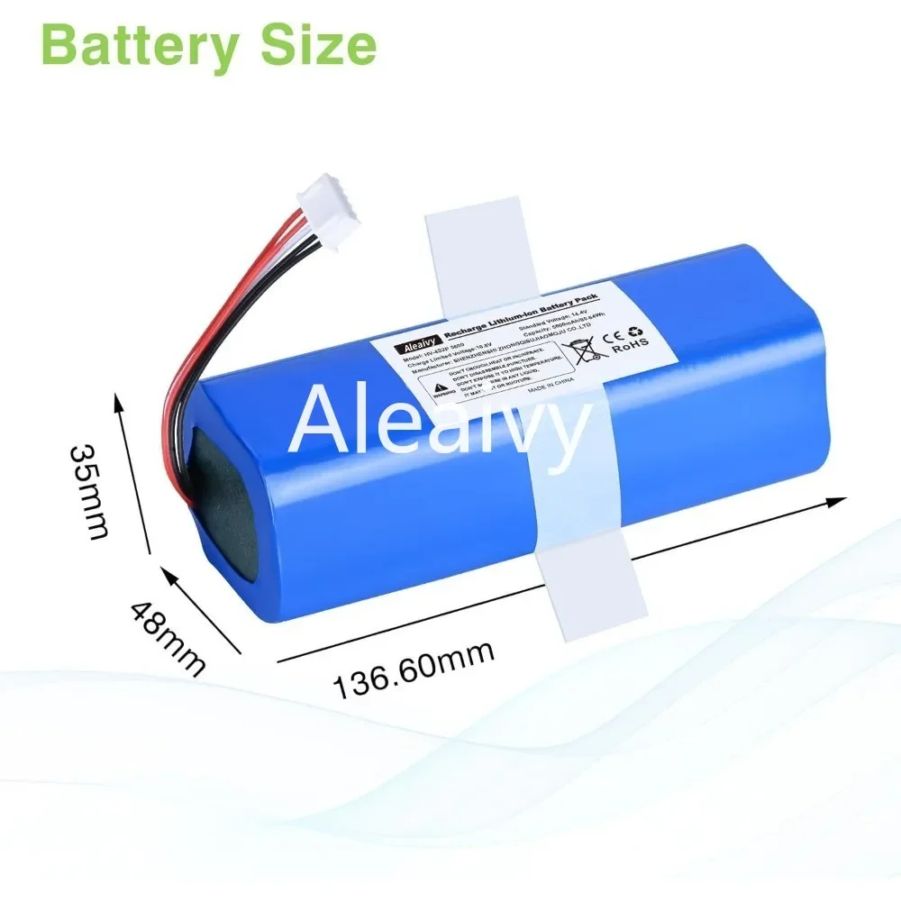 14.4V 6800mAh Battery Replacement For Ecovacs T5 T8 T9 T10 T20 DLX11 DLX13 DLN12 X1 X1omni X1 Deebot Ozmo Sweeping robot