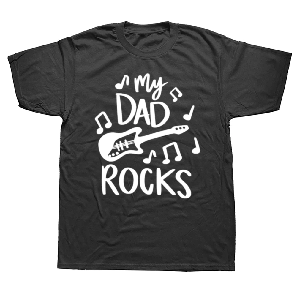

My Dad Rocks TShirt Guitar Rock Lover Dad Tee Rock 'N Roll Dad T-Shirt Rock Music Shirts Funny Shirt for Men Best Father Gift
