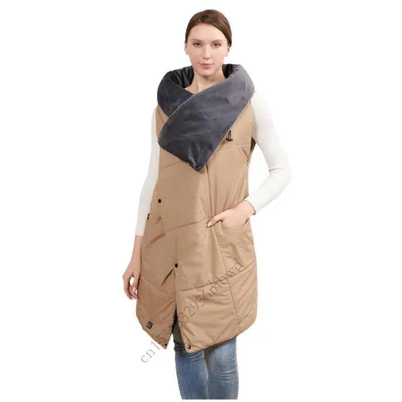 

K43D Carbon Fiber Heated Wearable Blanket Vest 9V Low Safe Heating Lightweight Portable Design For Office Home Travel