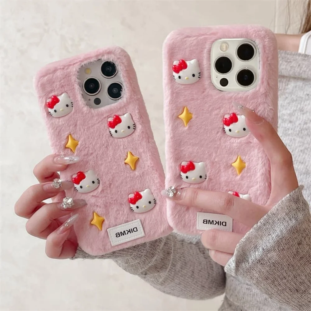 لطيف الوردي أرنب ريشة أربعة نجوم كيتي سانريو الهاتف لينة الحال بالنسبة آيفون 13 14 15 16 17 برو ماكس Kawaii لينة الغطاء الواقي #1