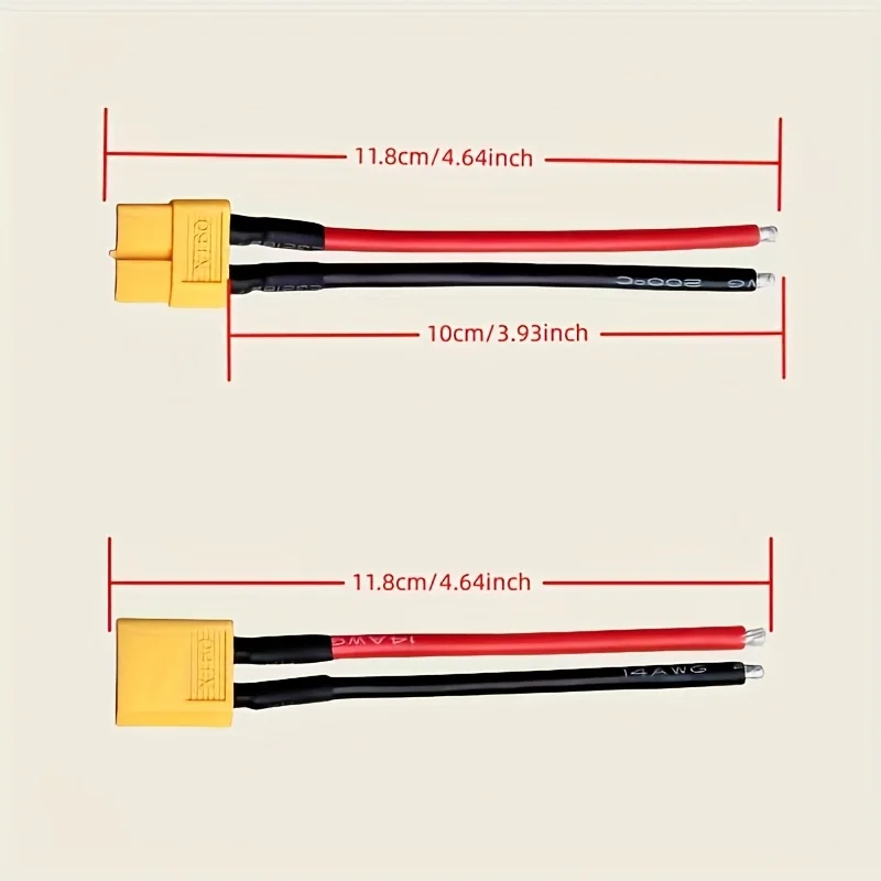 2 Pairs HobbyPark XT60 RC Battery Connector Kit 16AWG 16 Size Silicone Wire with Strap Male And Female Suitable for HobbyPark