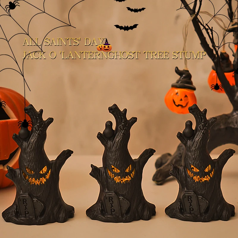 Halloween Ghost Tree Led Glow Light Horrific Atmosphere Home Decoration Candle Lamp  Haunted House Party Supplies Kids Gifts