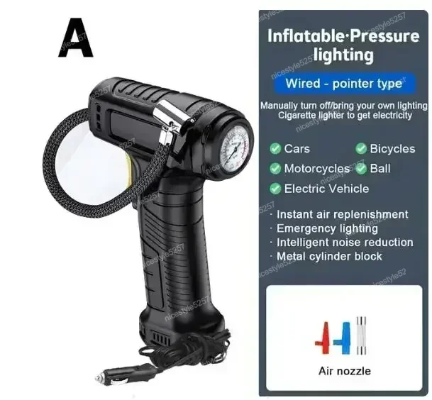 New 120W Handheld Air Compressor Wireless/Wired Inflatable Pump Portable Air Pump Tire Inflator Digital for Car Bicycle Balls