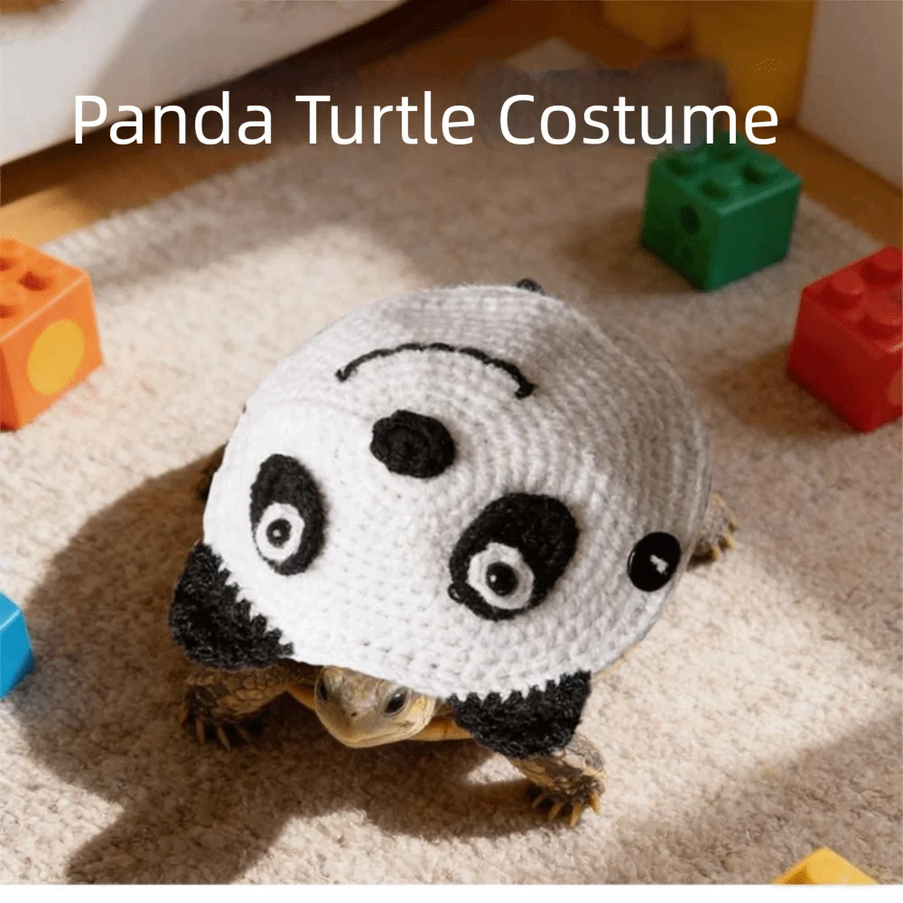 

Creative Panda Shape Turtle Sweater Warm Handmade Pet Tortoise Clothes Decorative Knitted Small Animals Appare Cosplay Event
