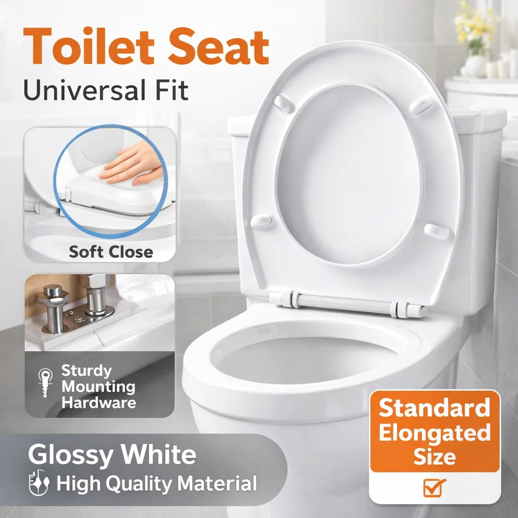 

Quick Release Toilet Seat, Easy Clean Technology, Universal Fit Toilet Lid for All Scenes