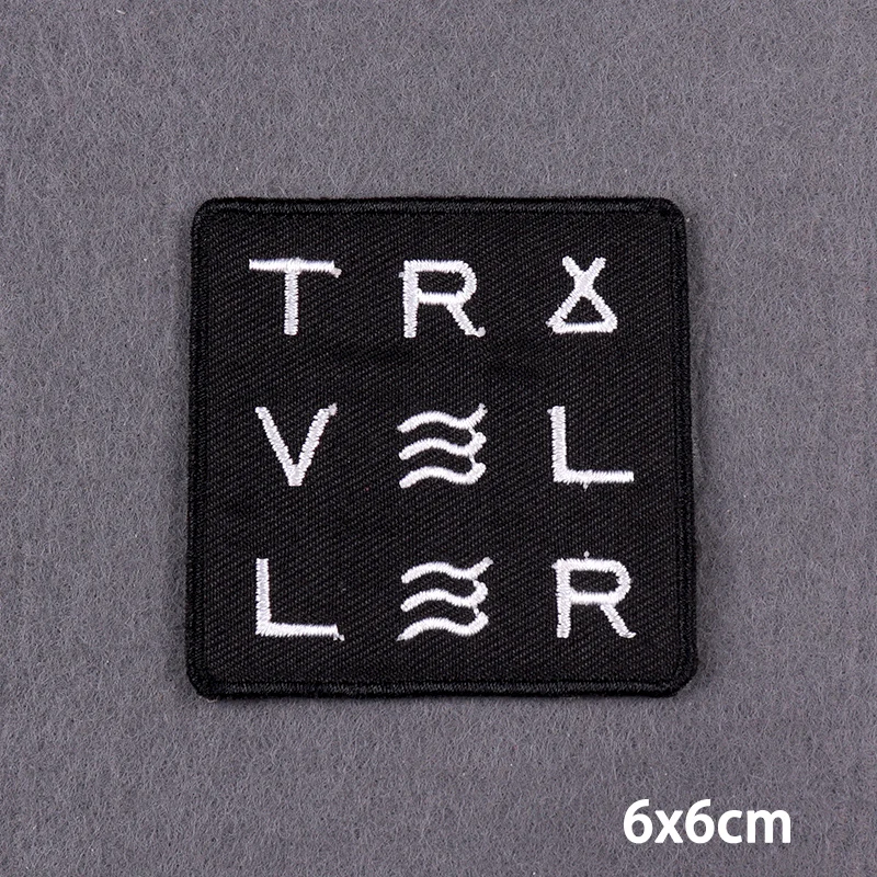 Schwarzer Aufnäher mit Slogan zum Aufbügeln für Kleidung, DIY-Stickerei-Applikation, Bügelbare Aufnäher, DIY-Bügelsticker, Abzeichen – Detail 6