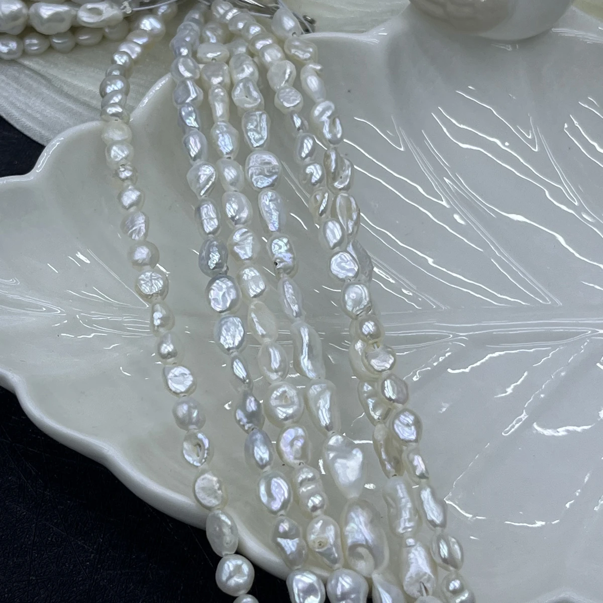 

6-7mm 4A Natural Freshwater Irregular Shape Sparkle Pearl Bead Jewelry Make DIY Necklace Bracelet Accessories Gift Wedding Women