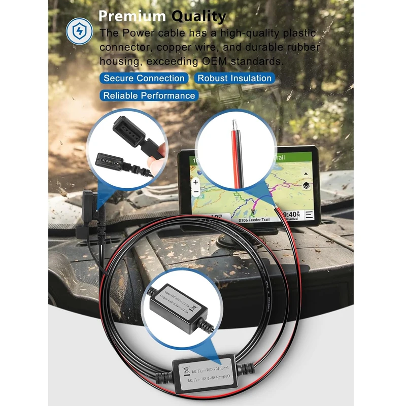 Motorcycle Navigator Power Cable #010-12953-03 Fits for Garmin Tread & Zumo XT Navigator, for Motorcycle ATV UTV