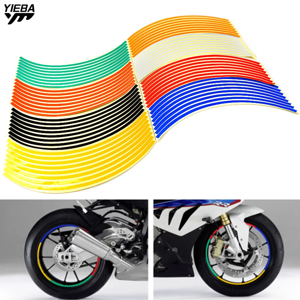 17/18inch wheel Strips Motorcycle Reflective Wheel Sticke for suzuki DR 650 S/SE DL650/V-STROM SV650 yamaha MT-125/MT125 TDM 900