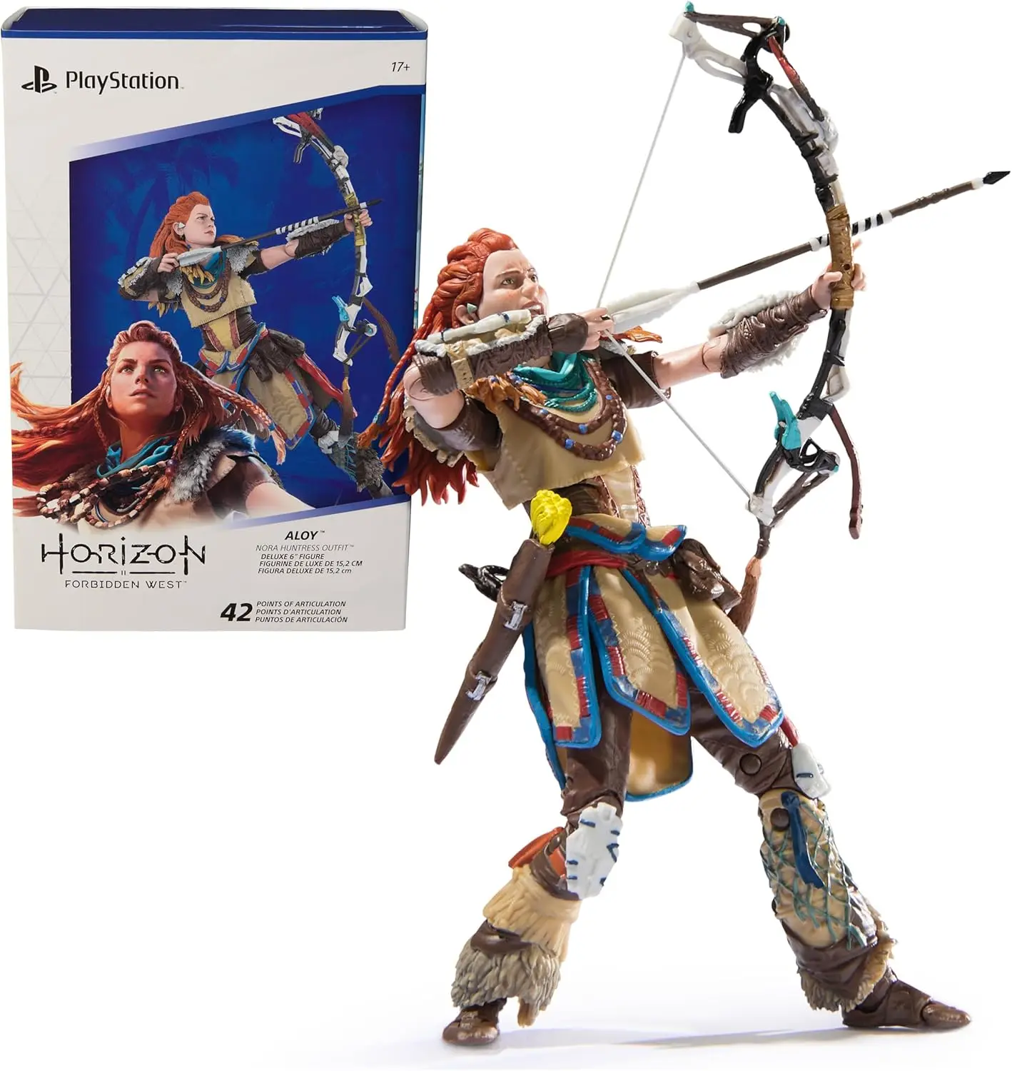 Экшн-фигурка Aloy, Deluxe, 6 дюймов, 15 аксессуаров, для поклонников и коллекционеров PS5 возрастом 17 +