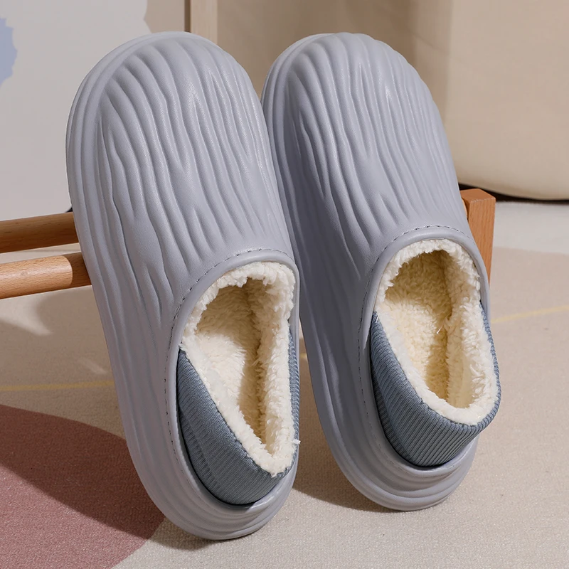 Fashion Women Winter Waterproof Cotton Slippers Indoor Outdoor Warm Plush Slippers Woman Comfortable Non Slip Casual Home Shoes