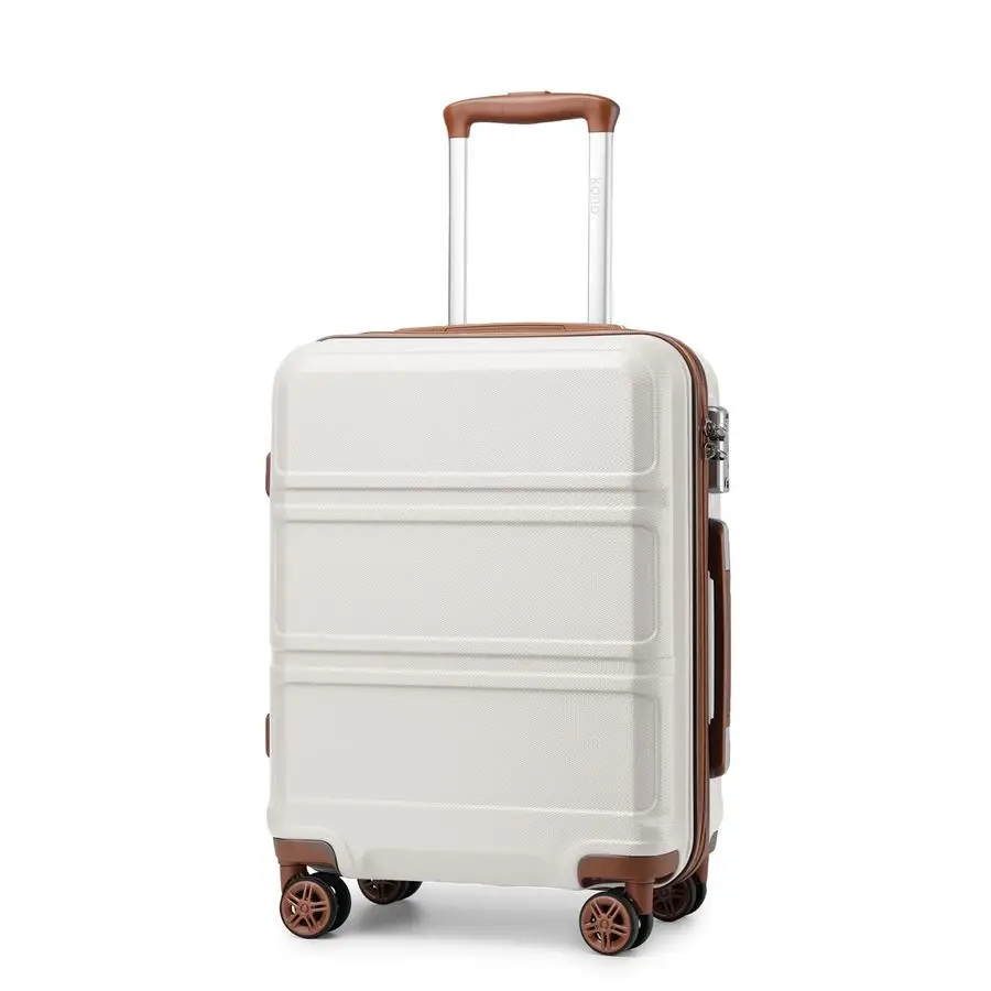 

Carry on Luggage with Spinner Wheel TSA Lock, Lightweight PCABS Hardside Luggage Small Carry on Suitcase White