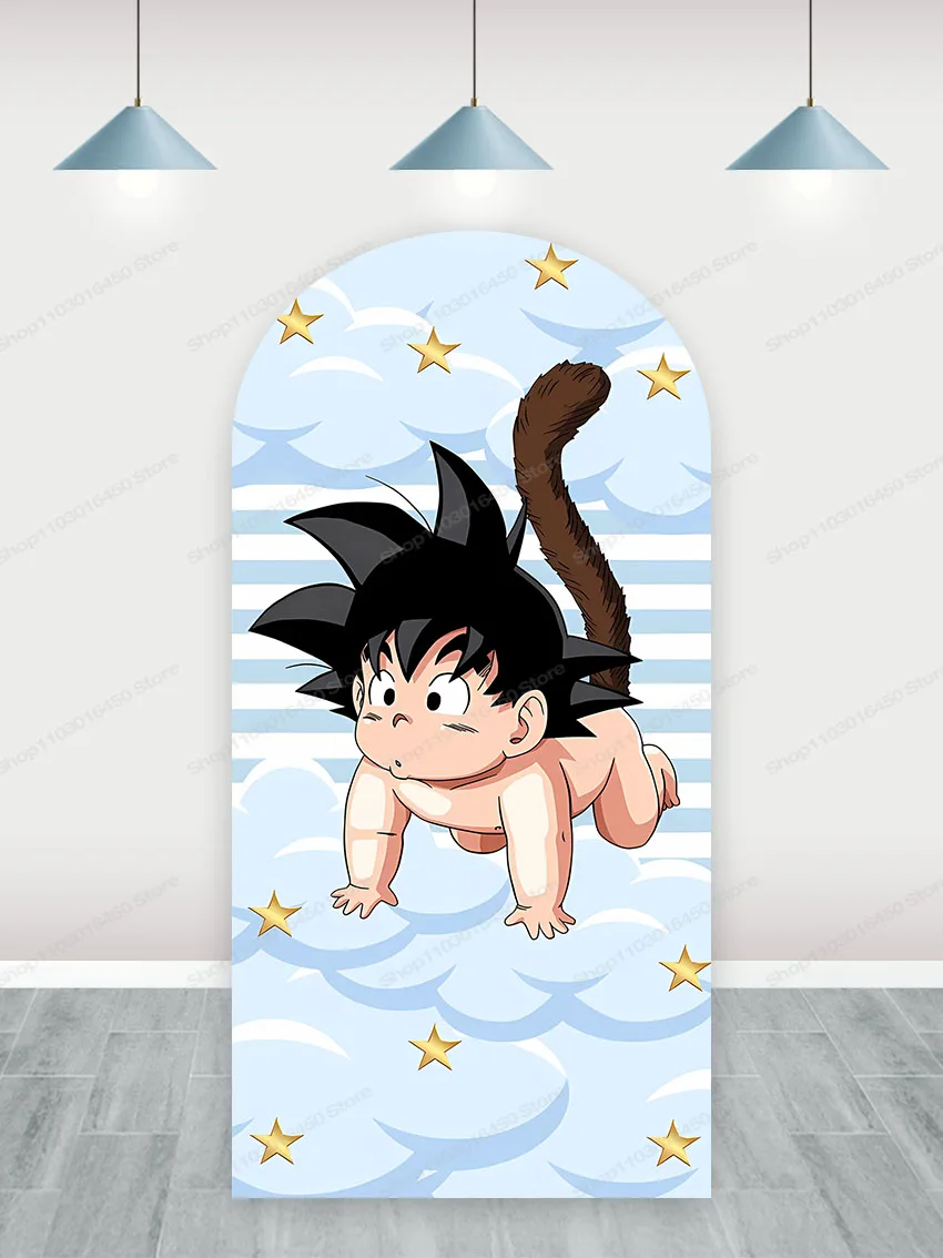 The Dragon Ball Arch Backdrop For Kids Boys Birthday Party Decoration Doublesides Photography Background Polyester Studio Props