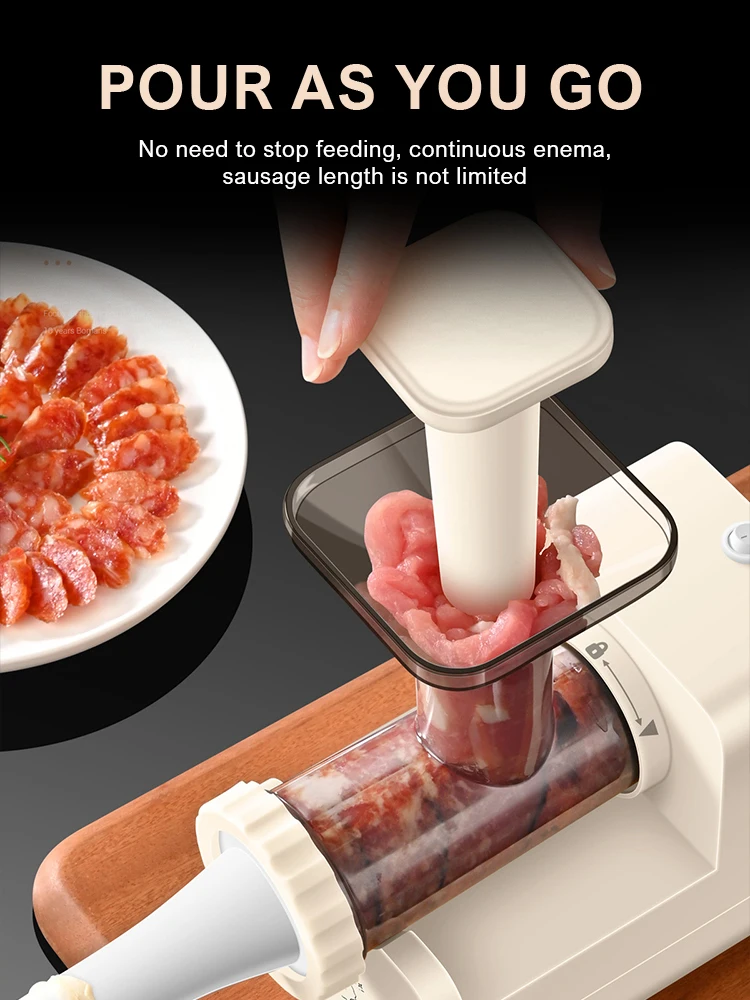 آلة السجق الكهربائية الجديدة للاستخدام المنزلي والتجاري، آلة السجق الأوتوماتيكية بالكامل 220 فولت