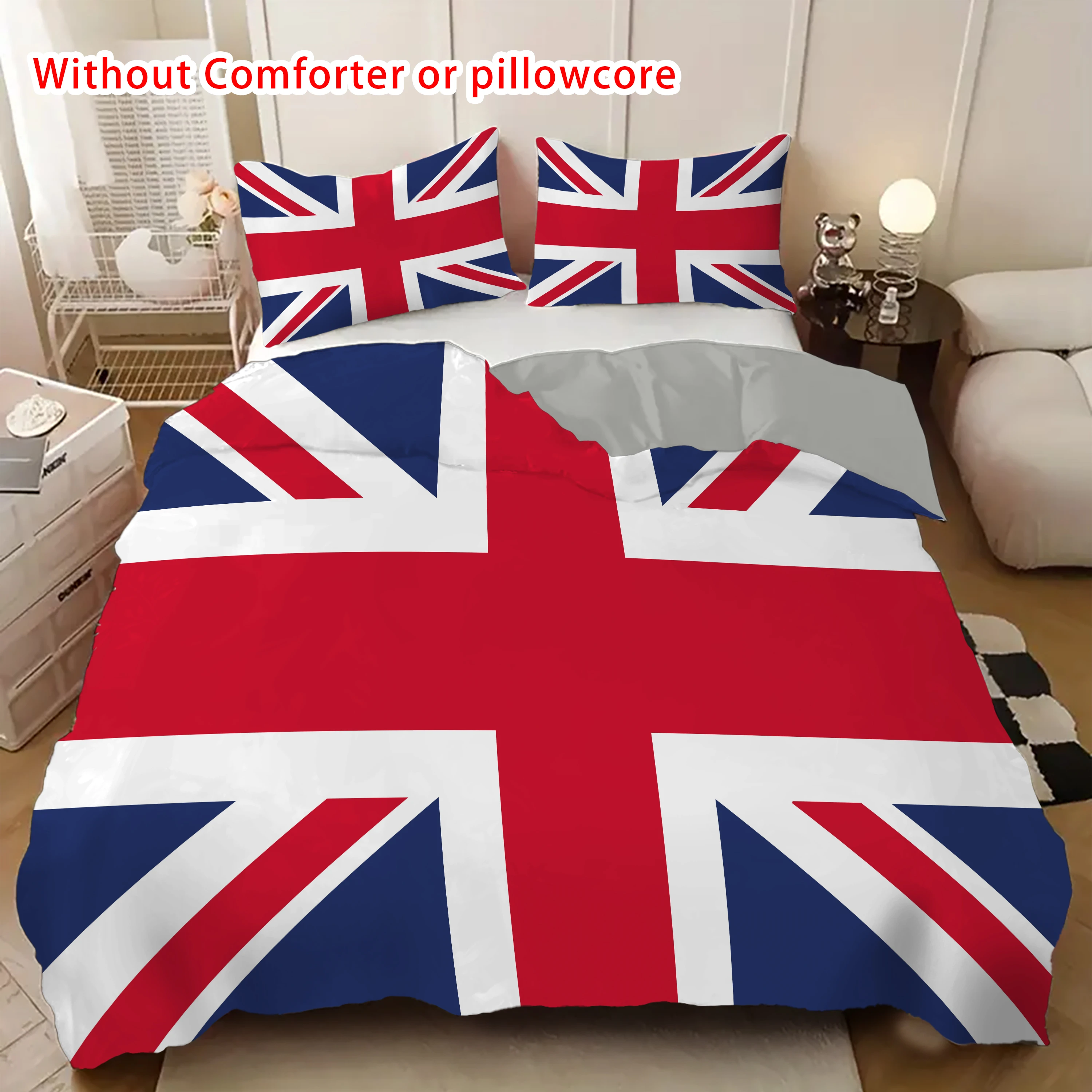 3D Print National Flag Duvet Cover Set Creative UK Flag Colorful Bedding Sets for Teens Adults Polyester Soft Quilt cover sets