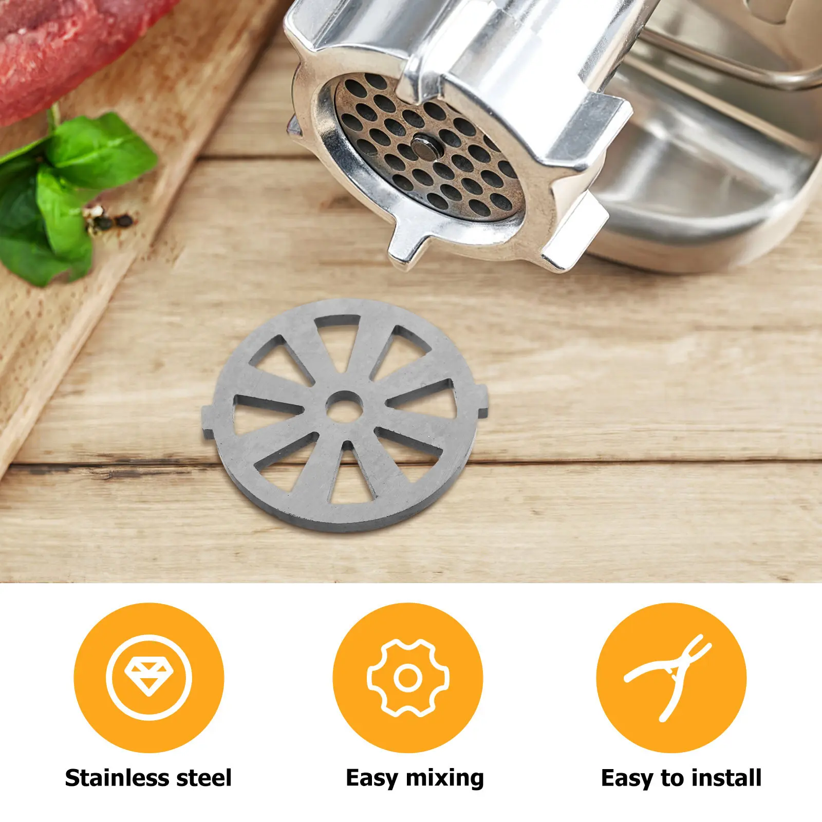 Premium Stainless Steel Meat Grinder Blade and Disc Kit Precision Ground Cutting Tools for Electric Meat Mincer Home Sausage
