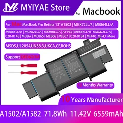 A1502 A1582 Laptop Battery For Apple MacBook Pro Retina 13” 13inch 2013 Mid-2014 2015 Year A1493 New Laptop Battery