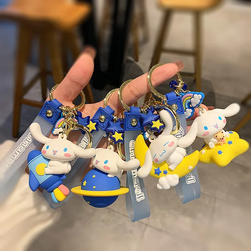 Sanrio Cinnamoroll Portachiavi Simpatico cartone animato Melody Modello figurale Bambola Ciondolo Decorazione Portachiavi Gioielli Ragazza Borsa Portachiavi Giocattolo
