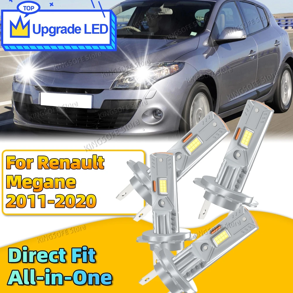 

2/4 шт. супер яркие автомобильные светодиодные фары H7 дальнего ближнего света, подходят для Renault Megane 2011 2012 2013 2014 2015 2016 2017 2018 2019 2020