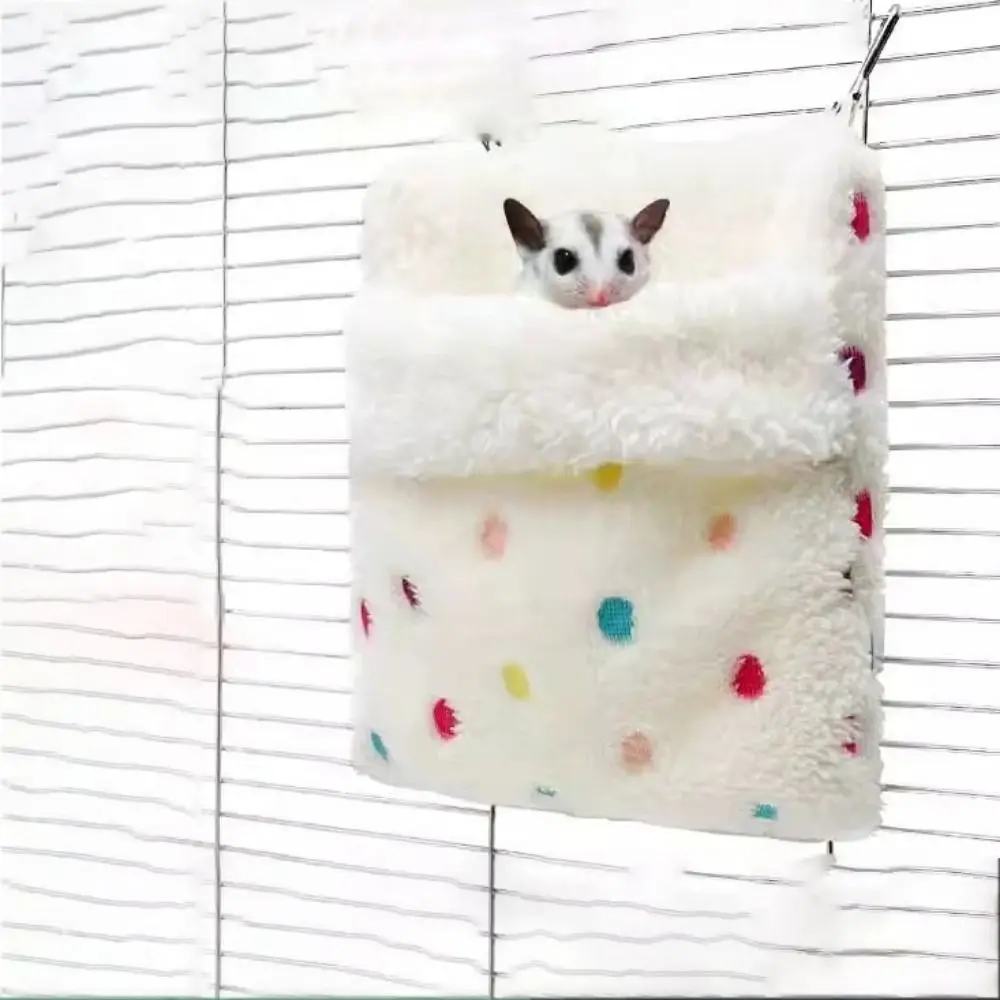Bolsa de dormir con diseño de estrellas para planeadores de azúcar, hamaca de felpa suave y cálida para hámster, columpio para mascotas, cómodo nido de peluche de conejillo de indias