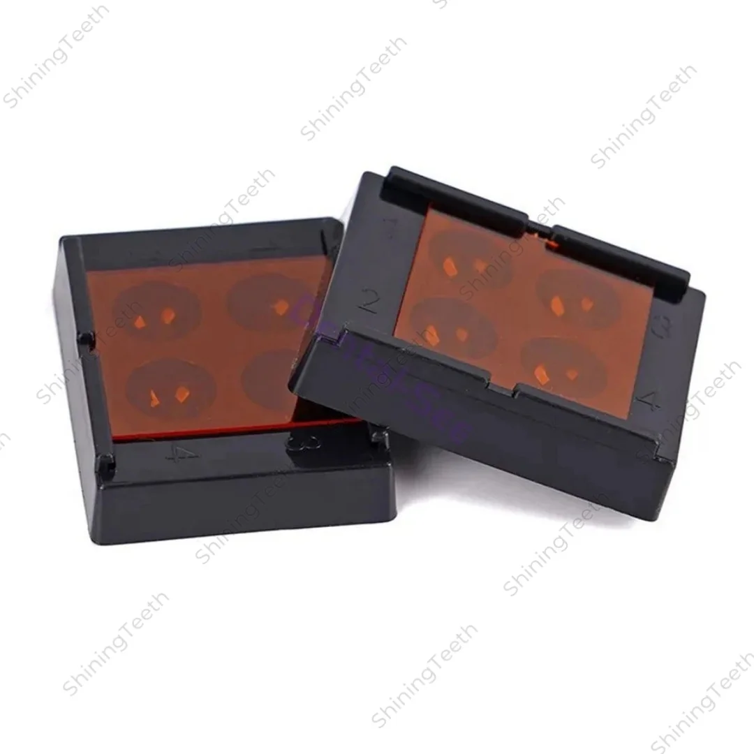 Picture 4: 3Pcs Dental Resin Shade Light Box Composite Resin Mixing Well Light-Proof Storage Case 4 Holes Dentist Tool