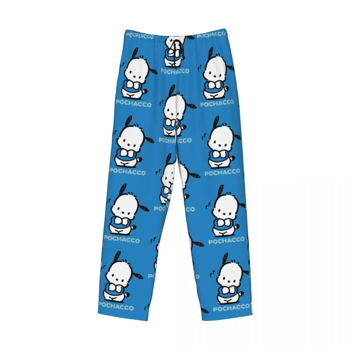 Pantalones de pijama con estampado de perro Pochacco Kawaii para hombre, ropa de dormir personalizada con bolsillos