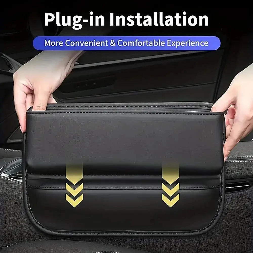 Car Seat Gap Box PU Leather Large Capacity Multifunctional Storage Miscellaneous Storage Box with Installation Gap Filling
