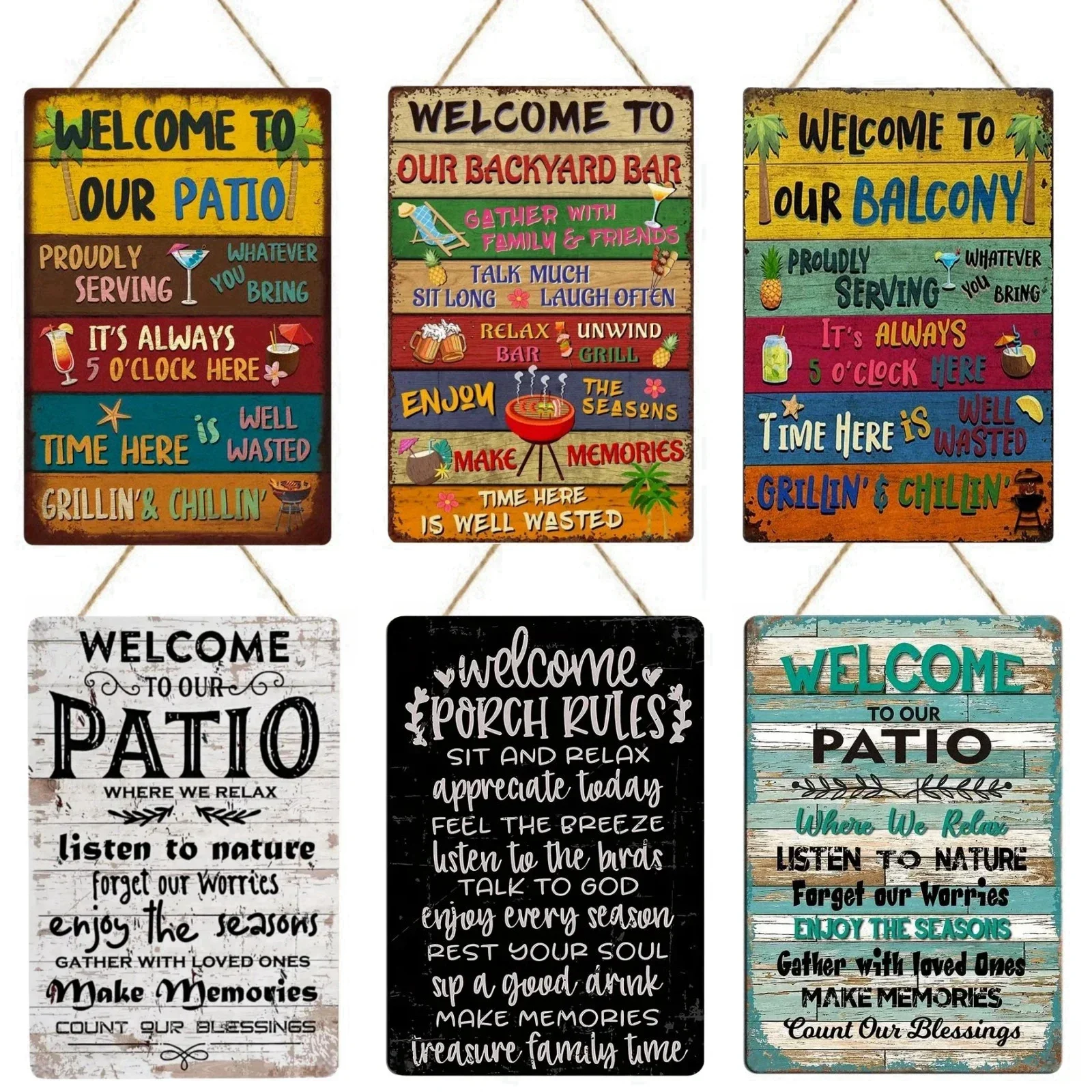 Welcome To Our Backyard Bar Patio Pool wooden Sign Birthday Gift for New Home Friends Neighbor Classic wood hanging Home Decor