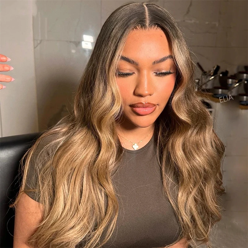 Honey Brown HD Transparent Lace Front Wig Loose Wave Frontal Wig Curly Human Hair Wig 13x4 Colored Human Hair Wigs For Women