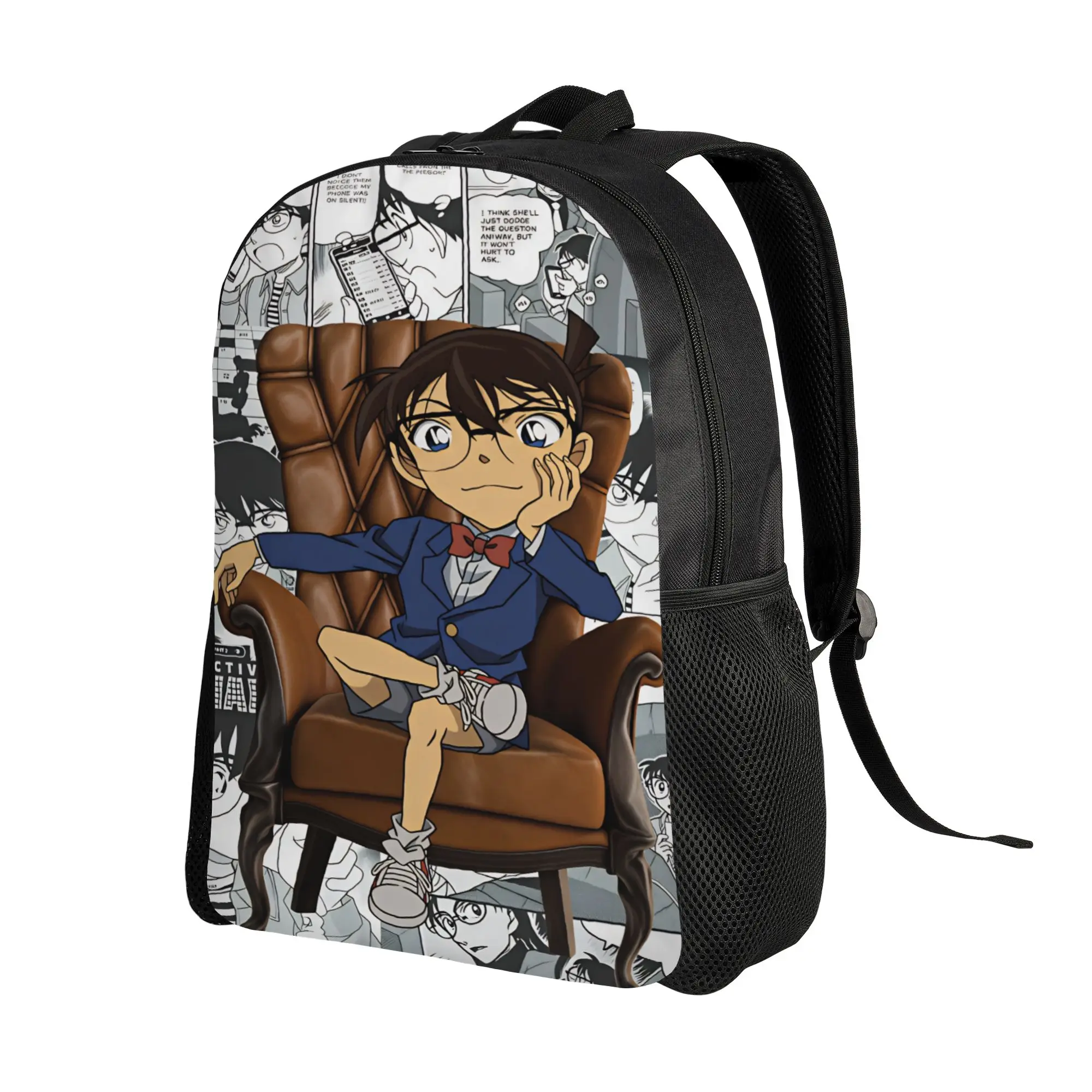 Detectives Conans Backpack  Funny Backpacks Boy Girl University Print High School Bags High Quality Rucksack