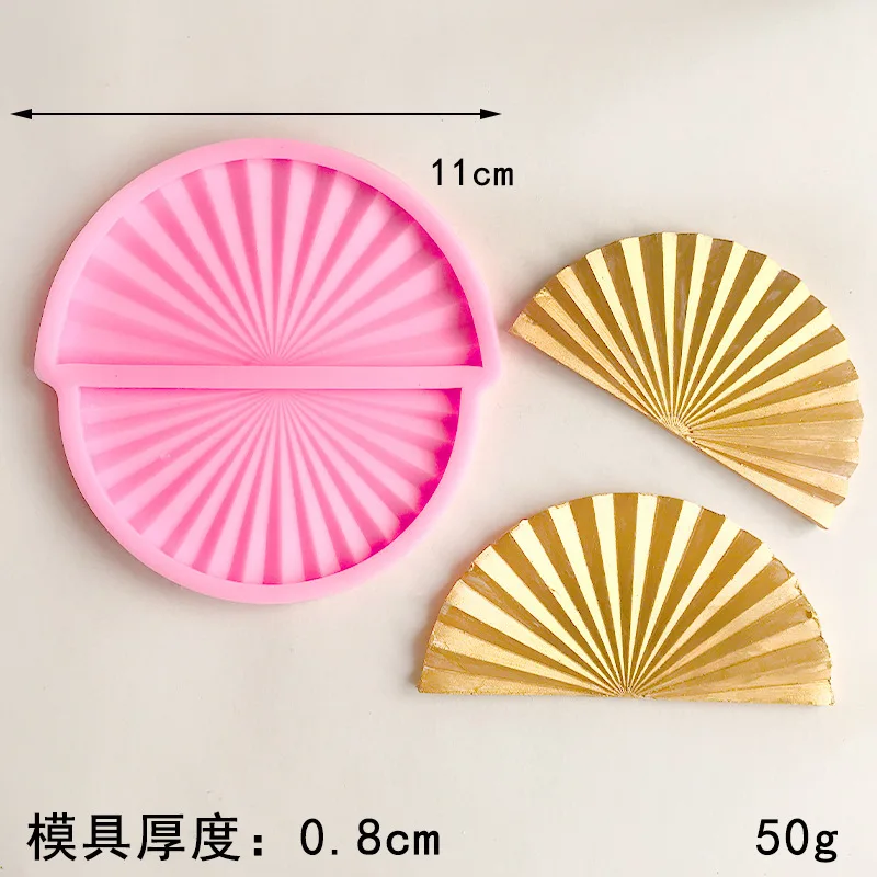 Neue dekorative Silikonform für Faltfächer mit Hochzeitsthema für Fondant im chinesischen Stil, Fächerbildschirm, Kuchen, Schokolade, Topper, Ornamentform – Detail 6